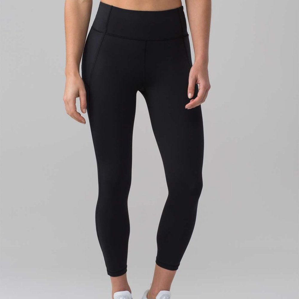 Lululemon Final Lap crop 23" high rise black leggings / tights (Nulux)